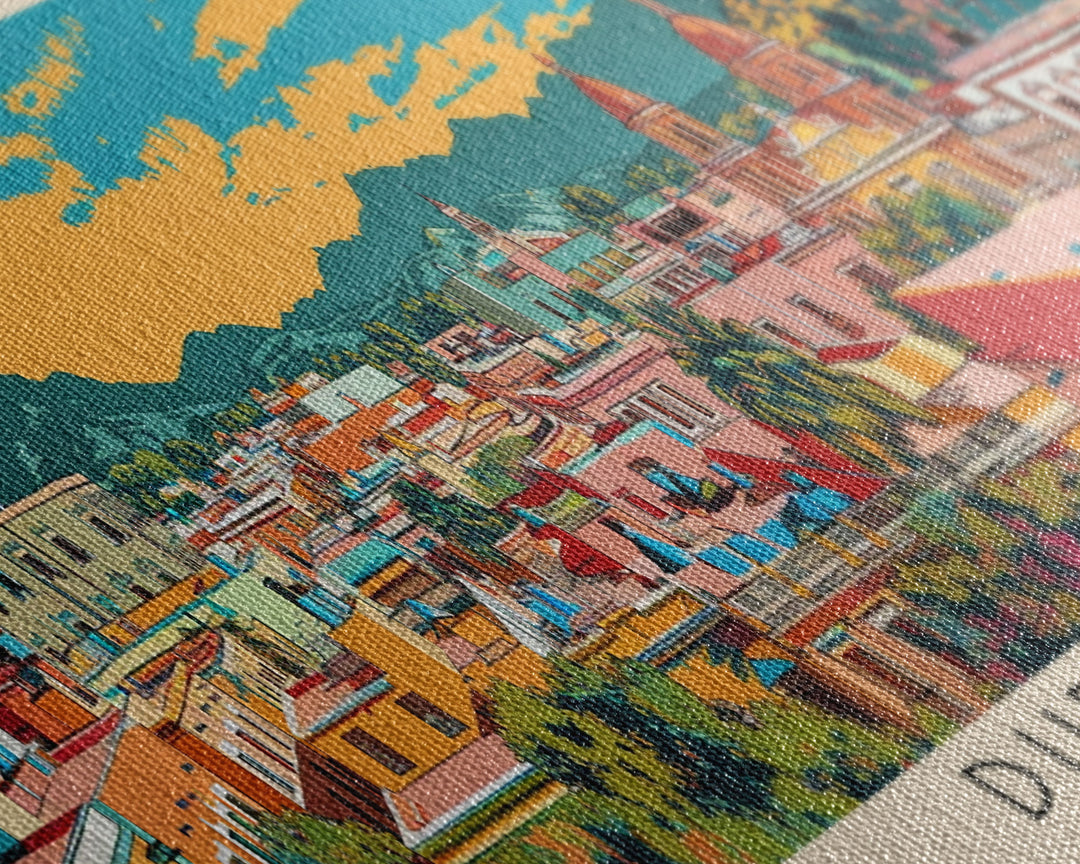 Durango, Mexico Panoramic Canvas Print, Durango, Mexico Painting, Mexico Art, Durango Travel Poster, Travel Art, Guest Room Painting