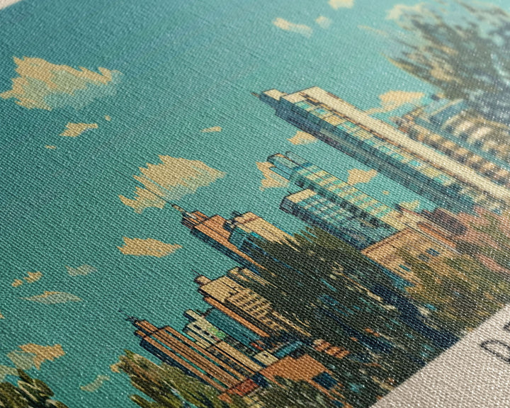 Regina, Canada Panoramic Canvas Print, Regina, Canada Painting, Canada Art, Regina Travel Poster, Travel Art, Housewarming Gift