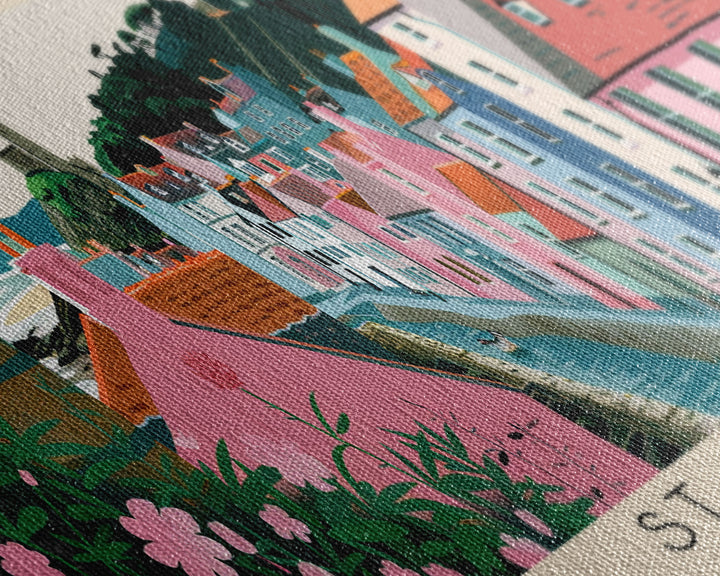 St Davids, Wales Panoramic Canvas Print, St Davids, Wales Painting, Wales Art, St Davids Travel Poster, Travel Art, Living Room Painting