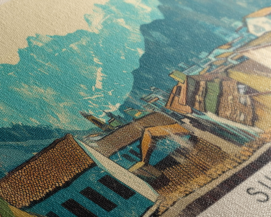 Sullana, Peru Panoramic Canvas Print, Sullana, Peru Painting, Peru Art, Sullana Travel Poster, Travel Art, Living Room Painting