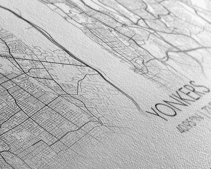 Yonker City Map, New York Art, Map Print, Modern Wall Art, Wall Art, Canvas Art, Landscape Art Print, Hostess Gift, Bookshelf Décor, Prints