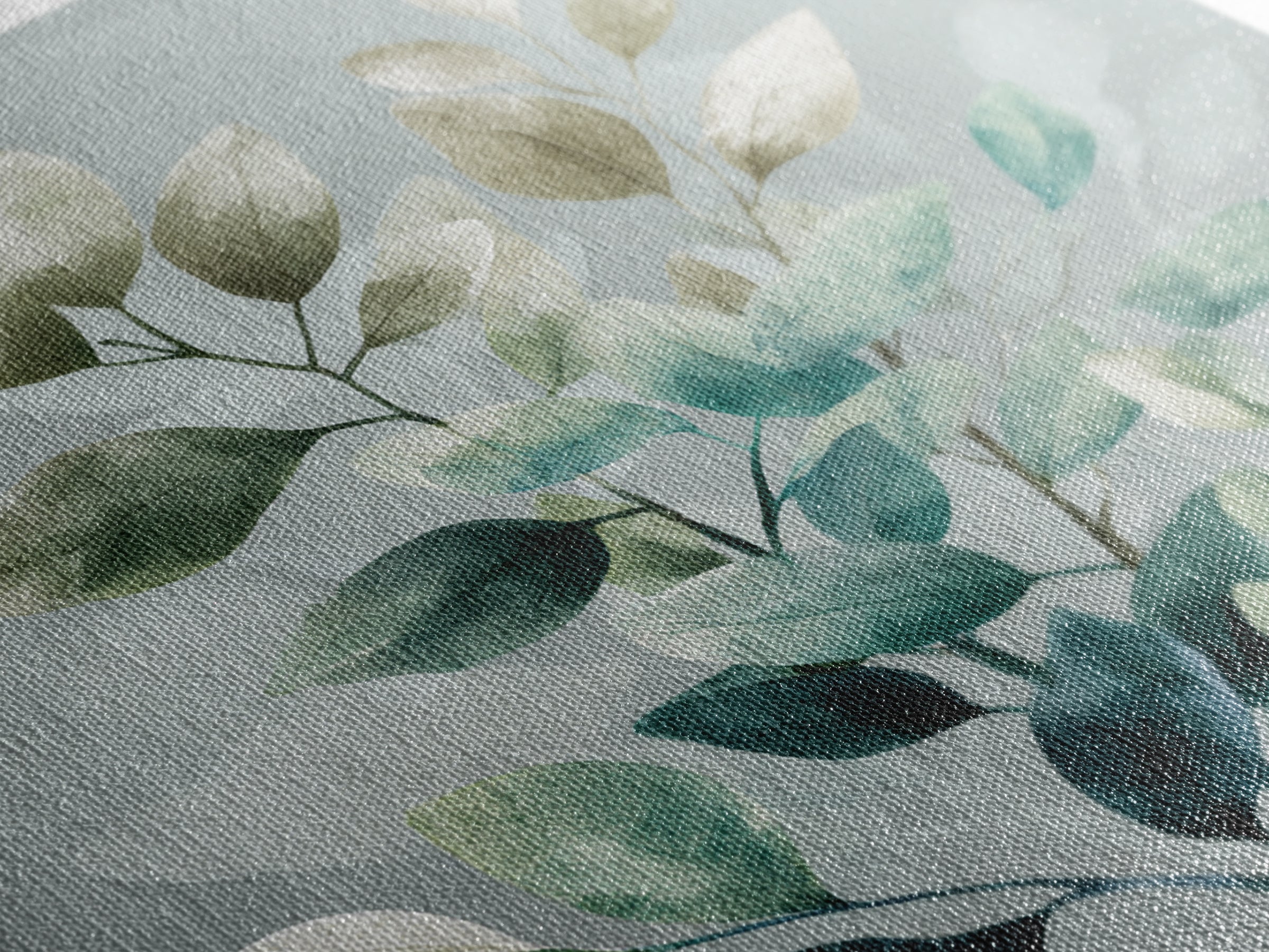 Sage Green Botanical Branch Study Canvas Print, Yoga Studio Art, Spiritual Wall Art, Yoga Studio Decor, Fine Art, Balance, YSA-1x1-17