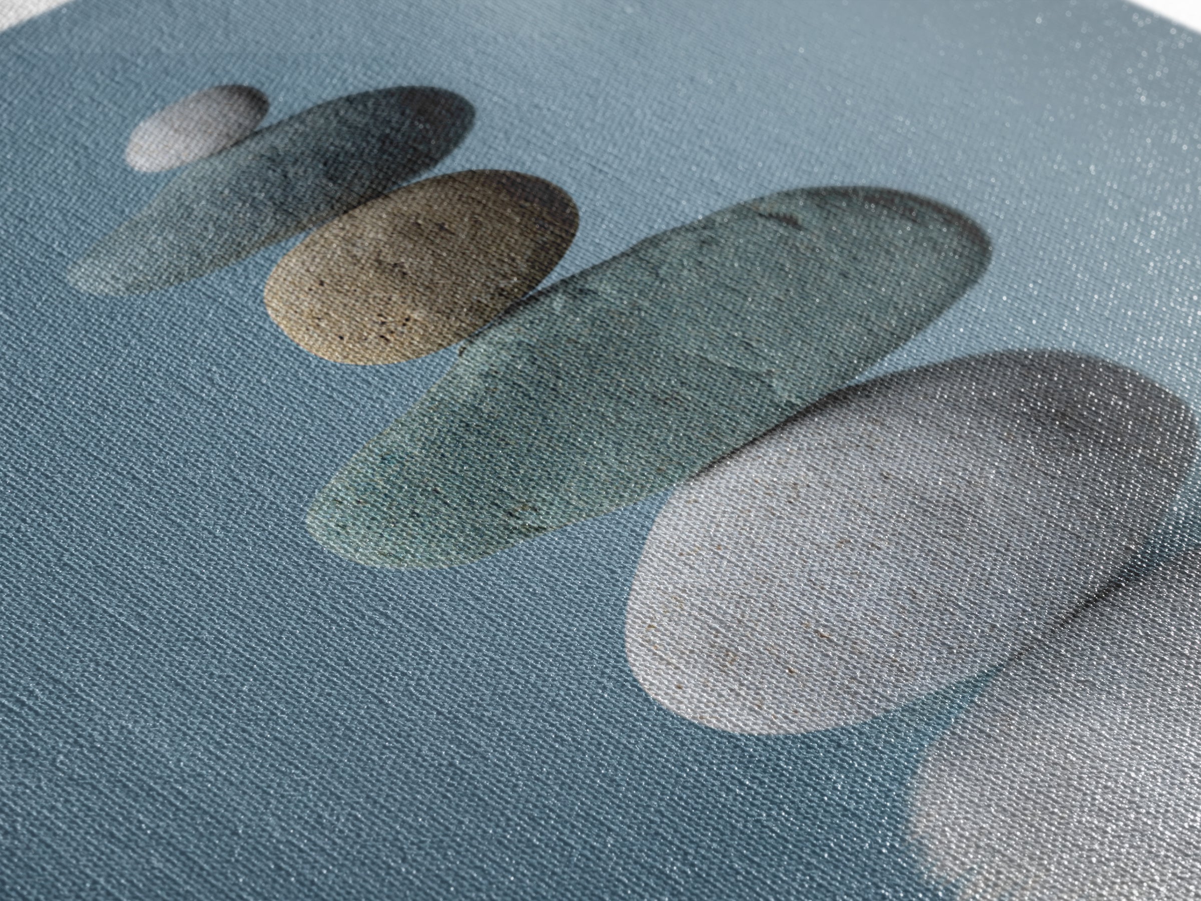 Balanced Stones Beside Calm Water Framed Canvas Print, Yoga Studio Art, Art Nouveau Decor, Yoga Studio Decor, Fine Art, Balance, YSA-1x1-52