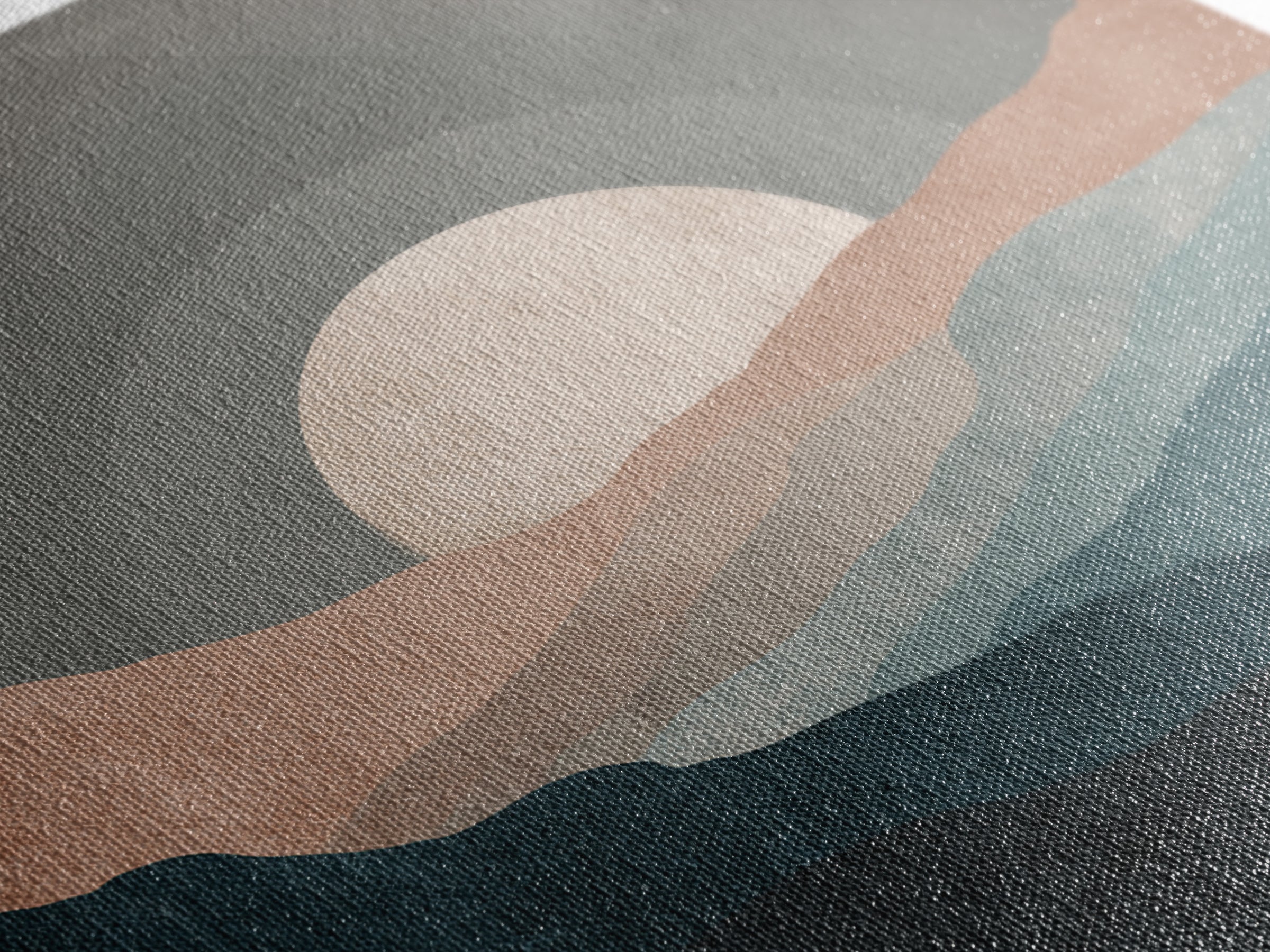 Moon Phase Arc Above Mountain Silhouette Canvas Print, Yoga Studio Art, Room Decor, Yoga Studio Decor, Fine Art, Balance, YSA-1x1-77
