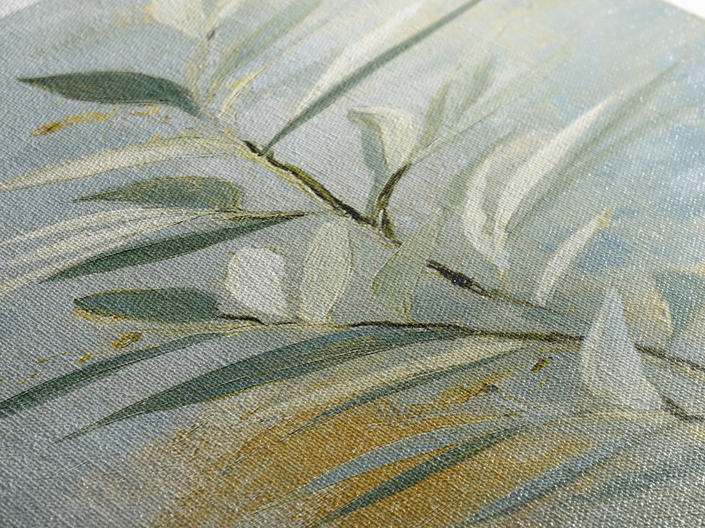 Sage Green Botanical Branch Study Framed Canvas Print, Yoga Studio Art, Neutral Decor, Yoga Studio Decor, Fine Art, Balance, YSA-1x3-53