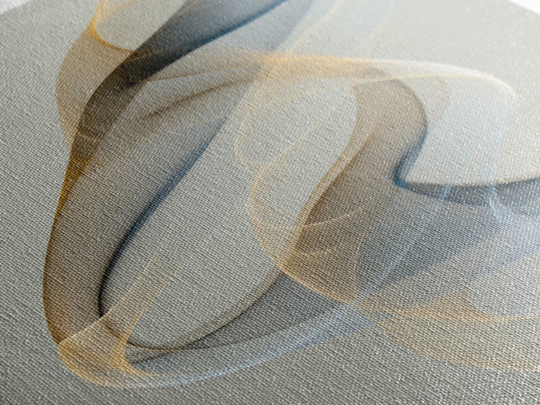 Incense Smoke Forming Abstract Curves Framed Canvas Print, Yoga Studio Art, Living Room Decor, Yoga Studio Decor, Abstract Art, YSA-2x3-53