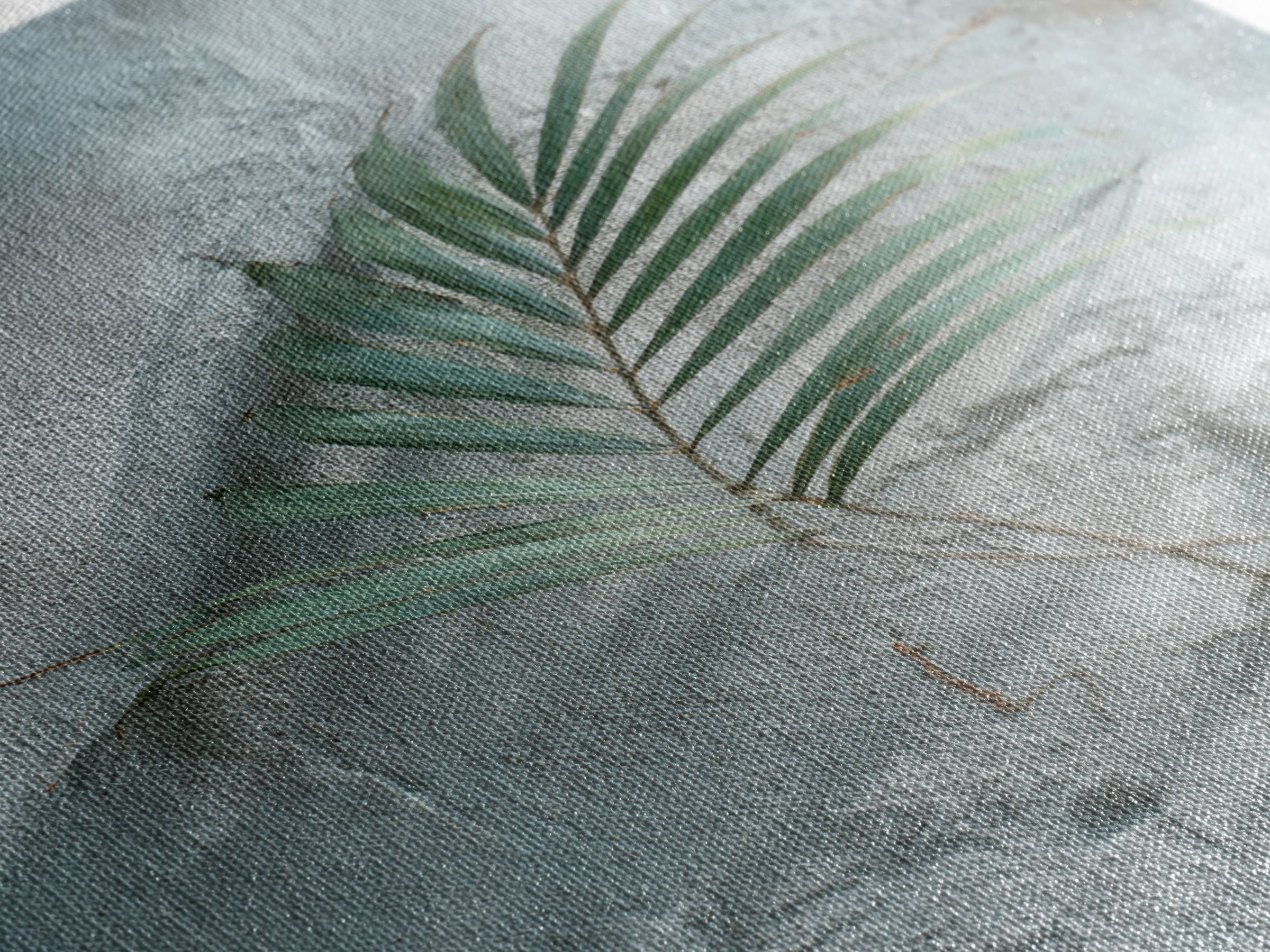 Gentle Palm Leaf Shadow on Plaster Framed Canvas Print, Yoga Studio Art, Yoga Gift, Yoga Studio Decor, Watercolor Art, Balance, YSA-2x3-8