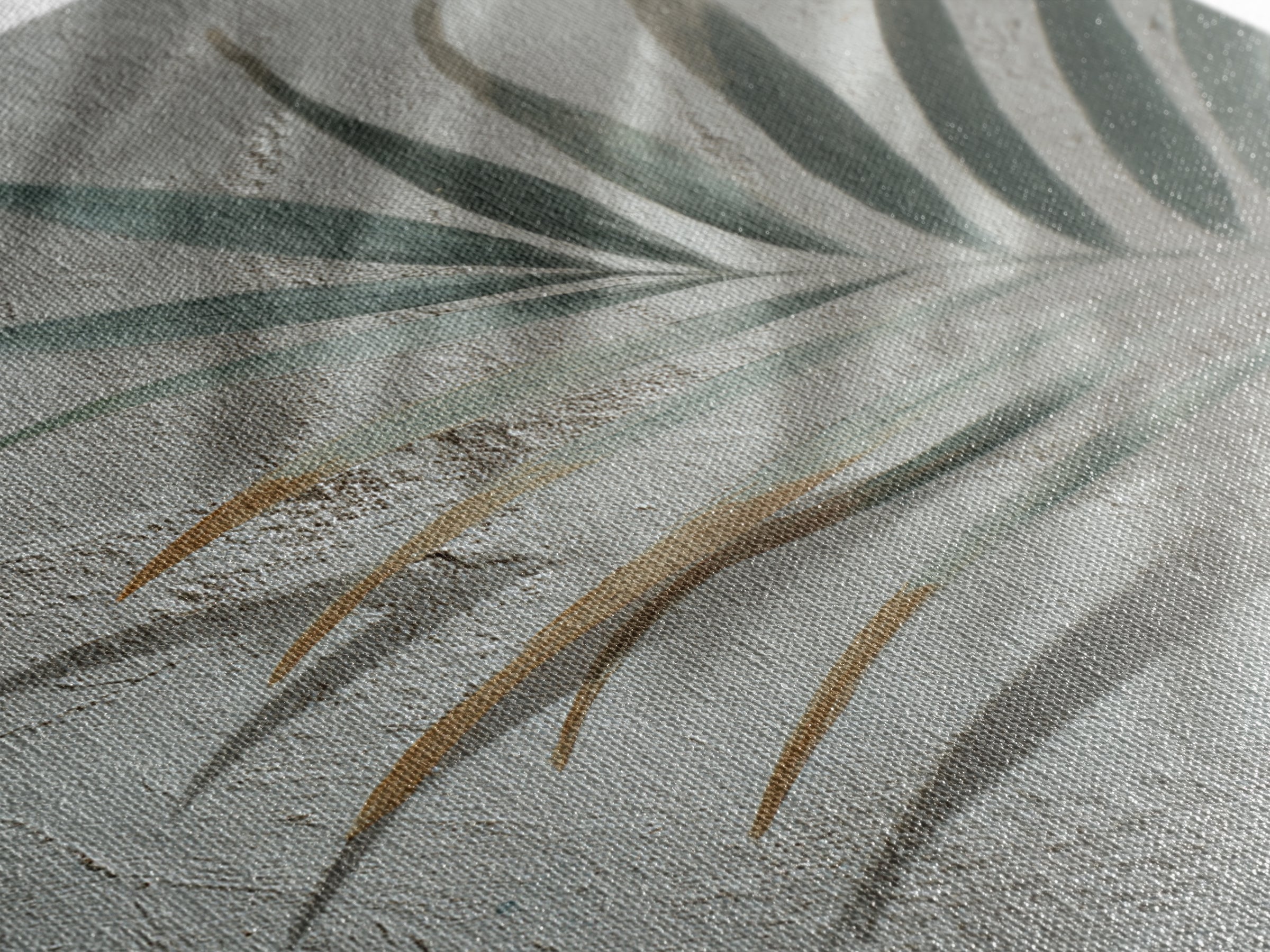 Gentle Palm Leaf Shadow on Plaster Framed Canvas Print, Yoga Studio Art, Yoga Studio Decor, Watercolor Art, Balance, YSA-2x3-80