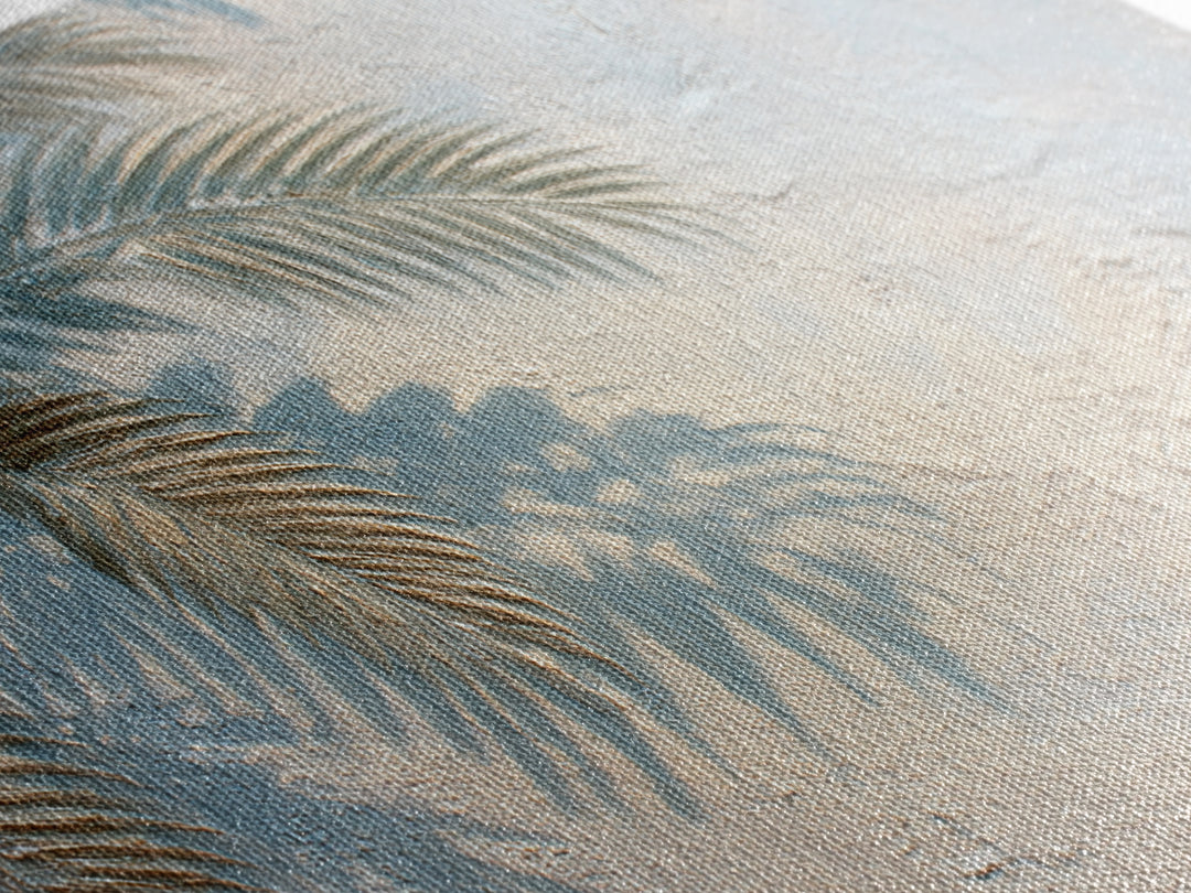 Gentle Palm Leaf Shadow on Plaster Framed Canvas Print, Yoga Studio Art, Minimalist Wall Art, Yoga Studio Decor, Balance, YSA-3x2-28