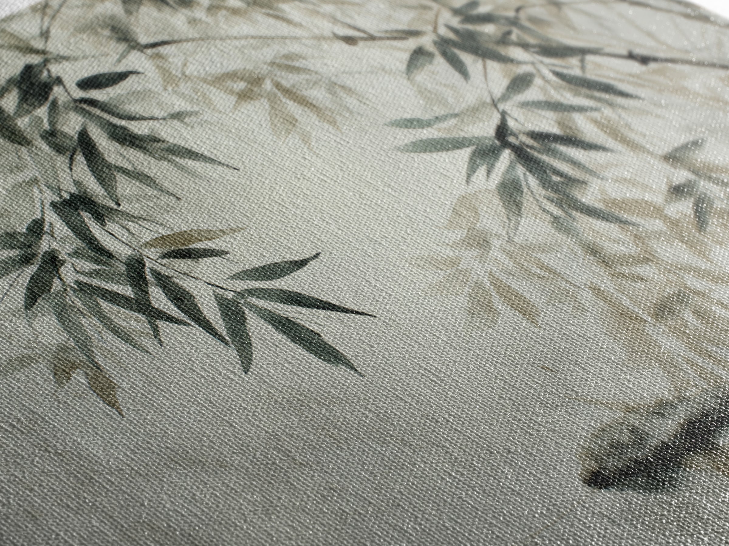 Bamboo and Mist Ink Wash Composition Canvas Print, Yoga Studio Art, Metal Wall Decor, Yoga Studio Decor, Fine Art, Balance, YSA-3x2-62