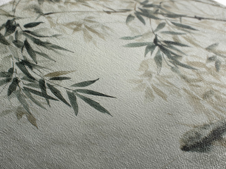 Bamboo and Mist Ink Wash Composition Canvas Print, Yoga Studio Art, Metal Wall Decor, Yoga Studio Decor, Fine Art, Balance, YSA-3x2-62