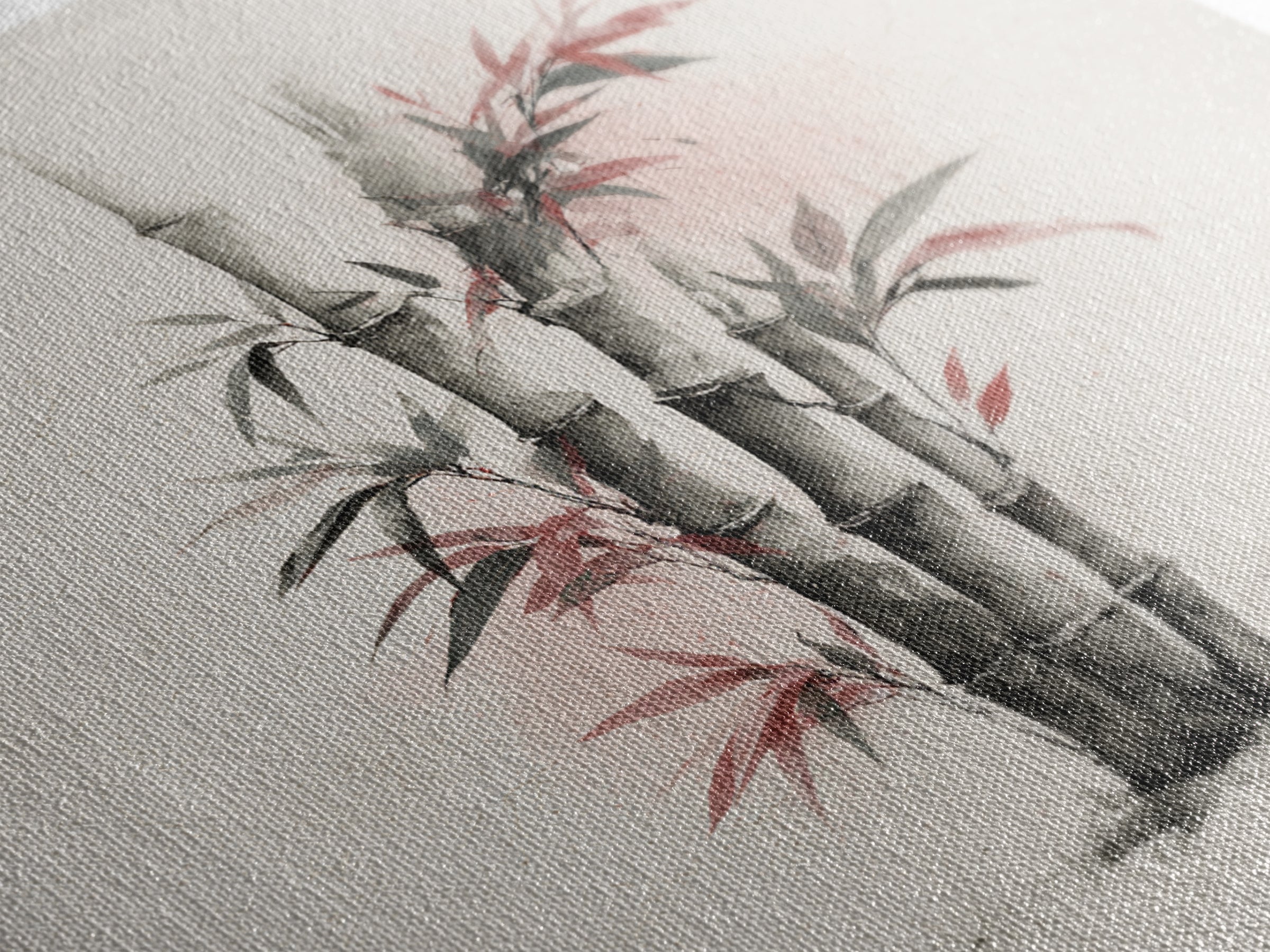 Bamboo Stalks in Sparse Ink Wash Framed Canvas Print, Zen Art, Flower Print, Living Room Decor, Fine Art, Zen, ZEN-1x1-2
