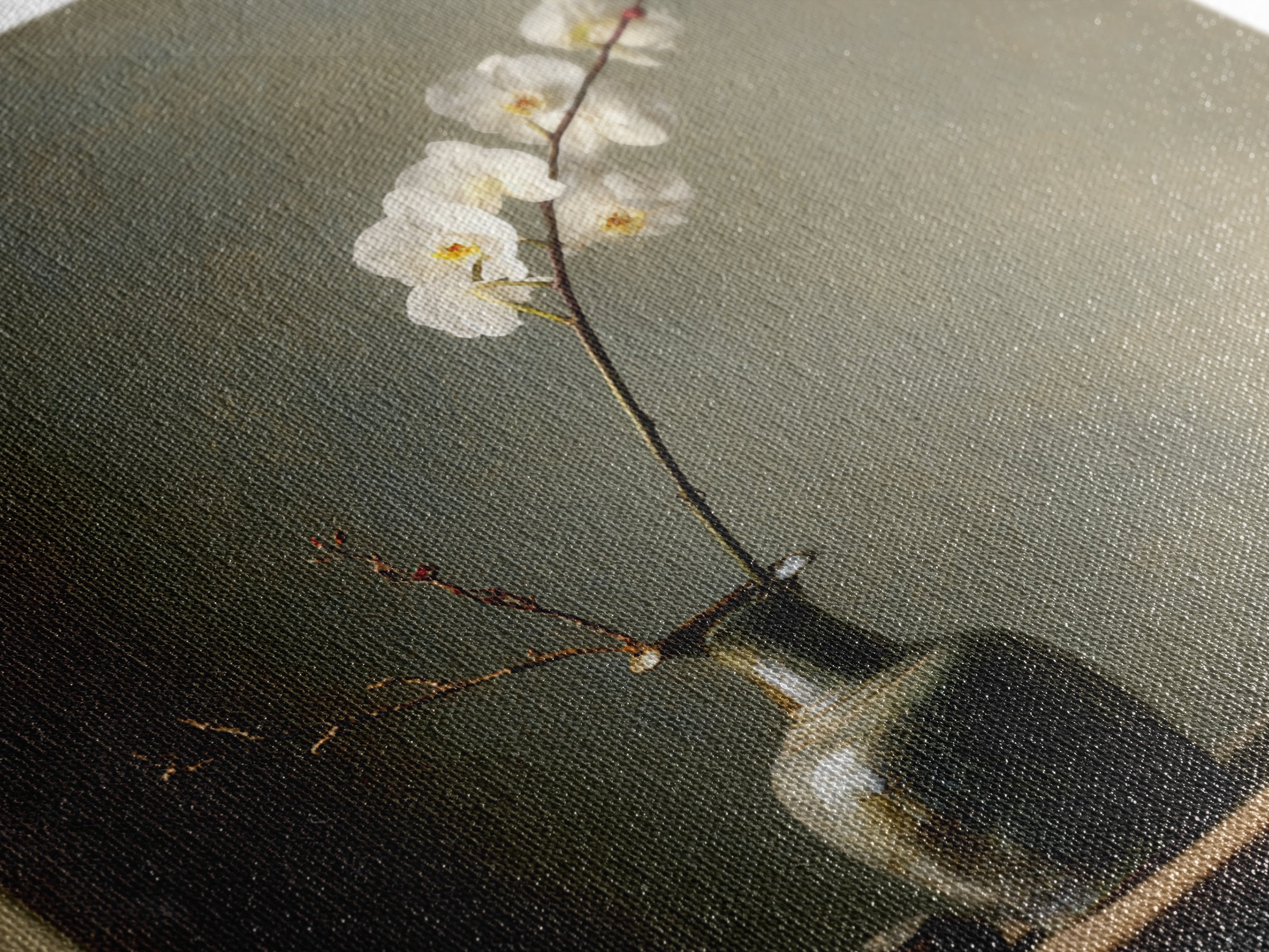 Single Orchid Stem Canvas Print, Zen Art, Living Room Decor, Fine Art, Zen, Japanese Decor, Flower Print, Neutral Wall Art, ZEN-1x1-23