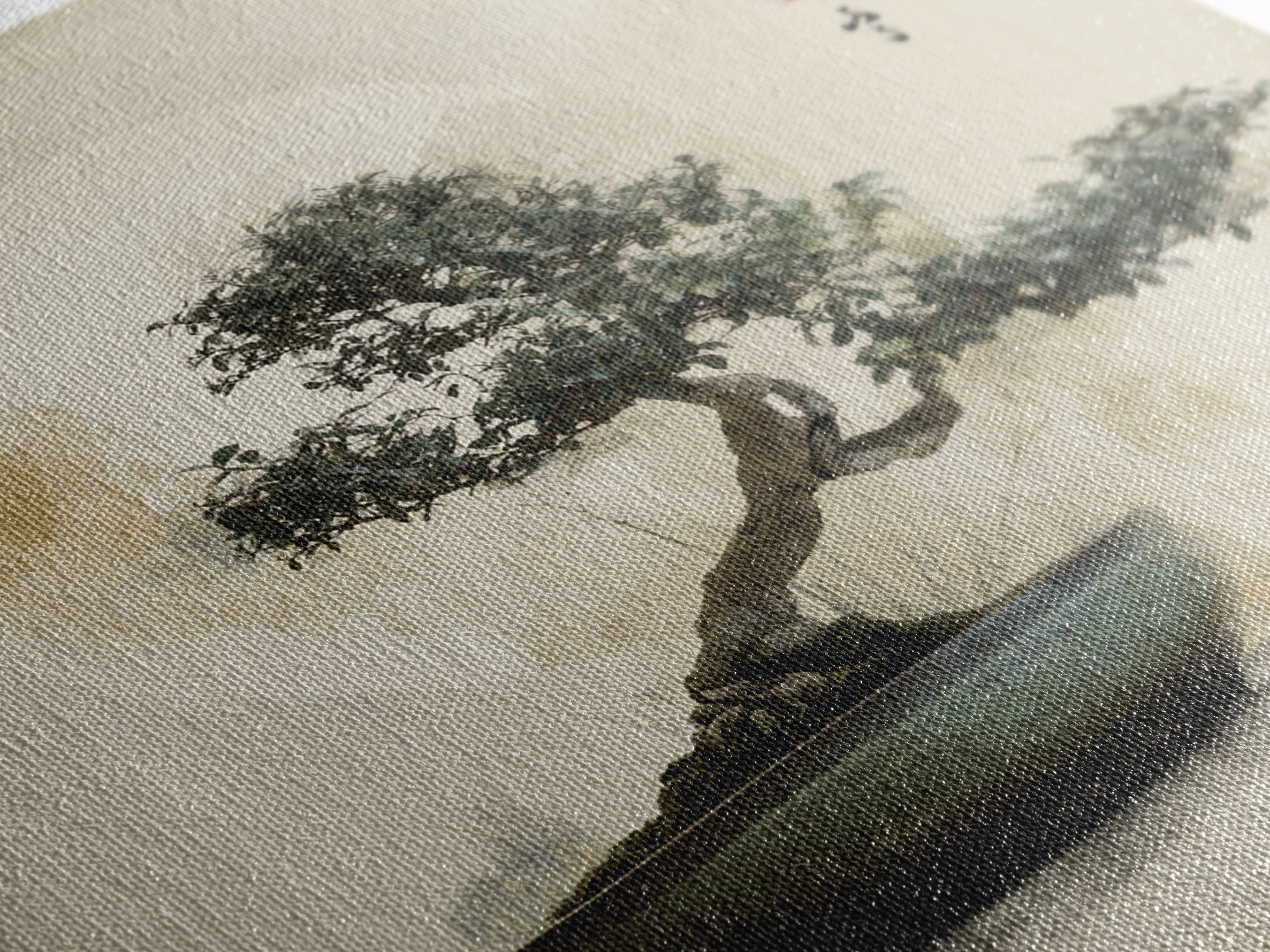 Bonsai Tree in Simple Ceramic Pot Canvas Print, Zen Art, Beach Decor, Living Room Decor, Fine Art, Zen, Modern Decor, ZEN-1x1-60