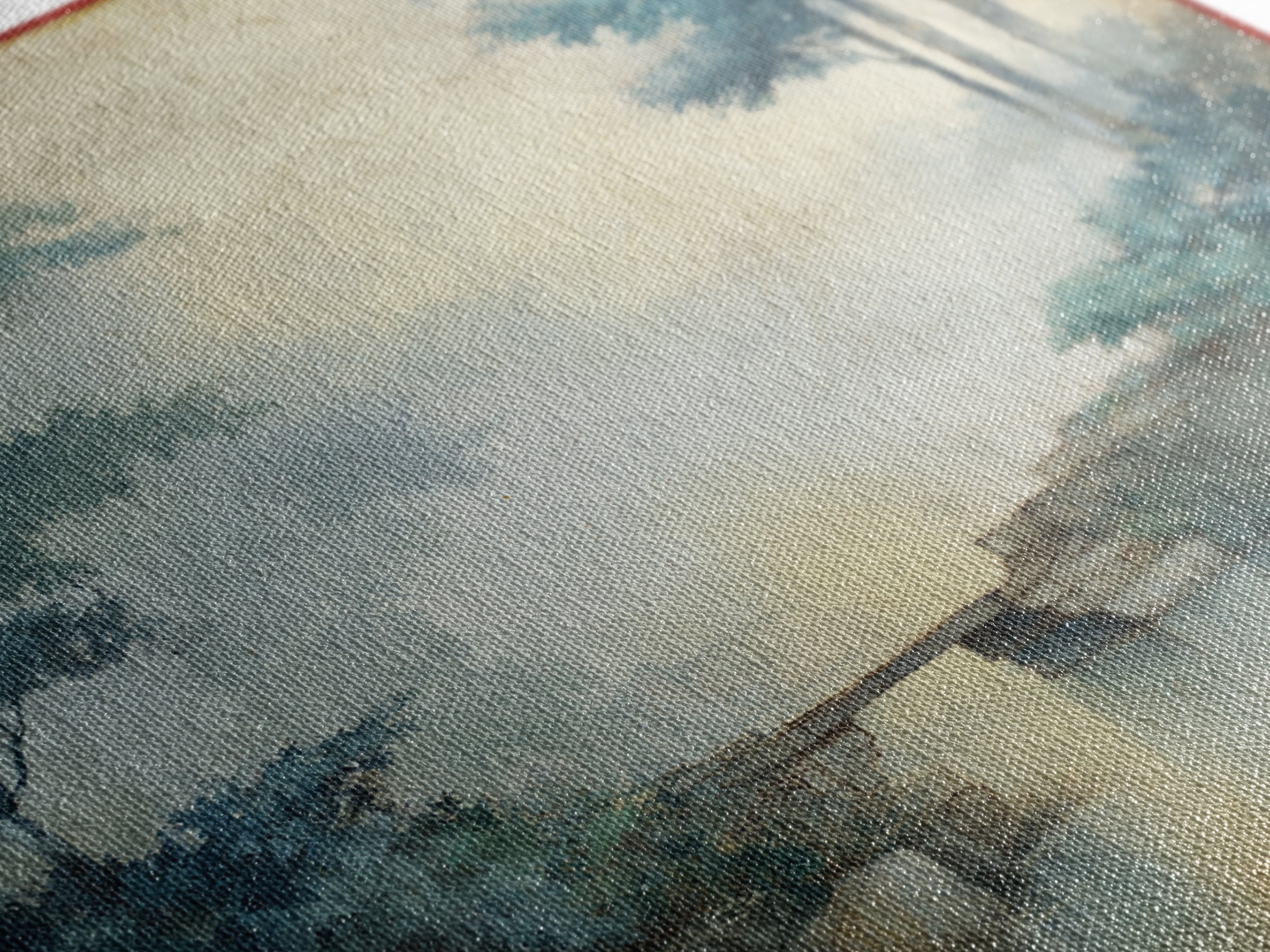 Japanese Garden Bridge Implied Through Shapes Framed Canvas Print, Zen Art, Statement Artwork, Living Room Decor, Fine Art, Zen, ZEN-1x1-62