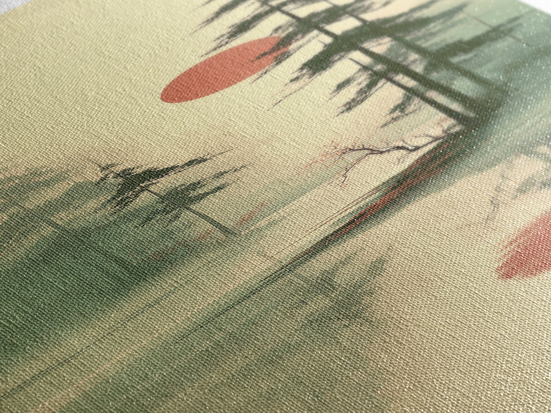 Moon Reflected in Quiet Pond Canvas Print, Zen Art, Home Decor, Living Room Decor, Fine Art, Zen, Boho Wall Art, Garden Art, ZEN-1x3-94