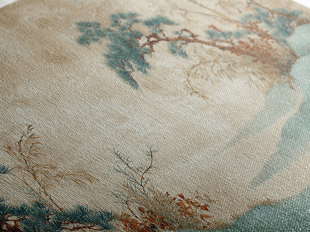 Raked Sand Garden Pattern from Above Framed Canvas Print, Zen Art, Large Wall Art, Living Room Decor, Oil Painting, Zen, ZEN-2x1-50