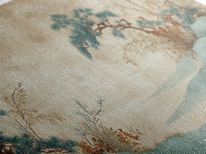 Raked Sand Garden Pattern from Above Framed Canvas Print, Zen Art, Large Wall Art, Living Room Decor, Oil Painting, Zen, ZEN-2x1-50