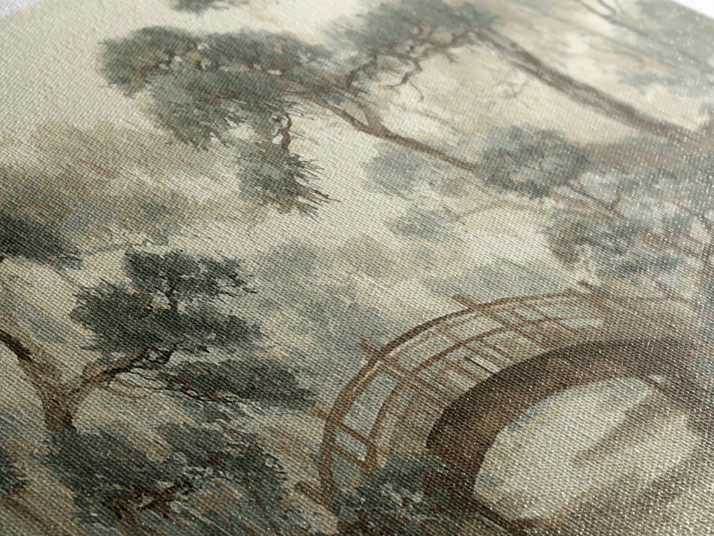 Japanese Garden Bridge Implied Through Shapes Canvas Print, Zen Art, Abstract Art, Living Room Decor, Watercolor Art, Zen, ZEN-2x1-58