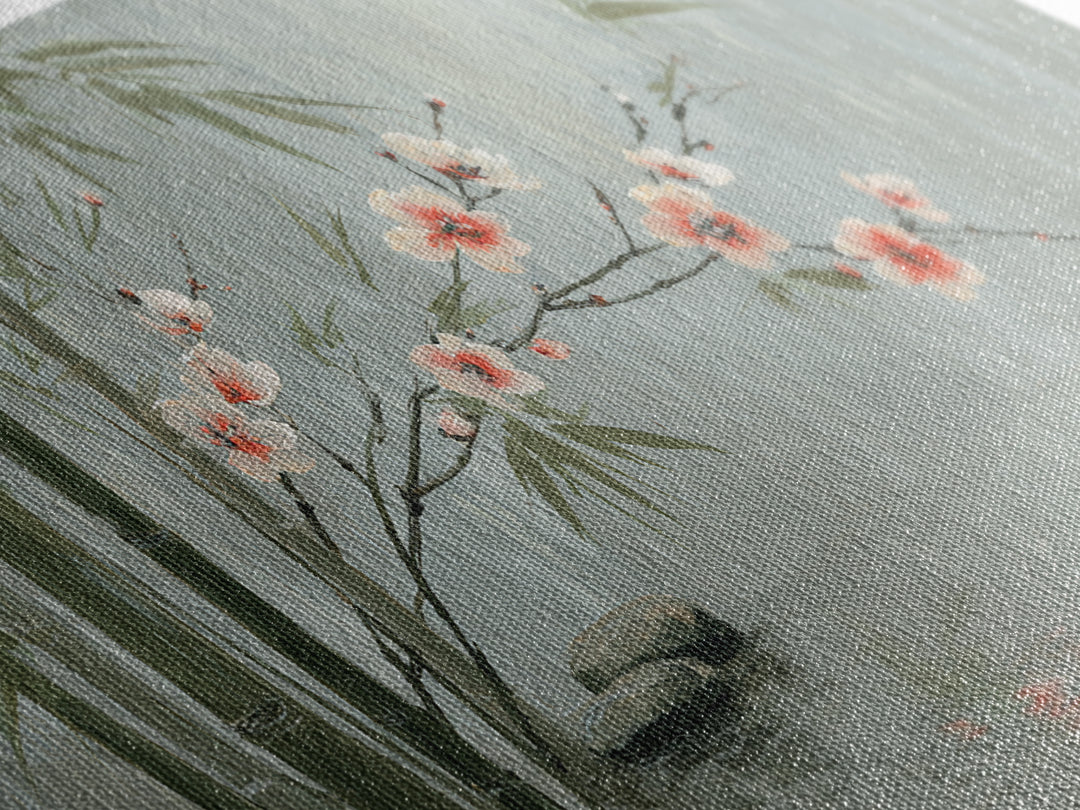 Soft Pine Silhouette Framed Canvas Print, Zen Art, Metal Wall Art, Living Room Decor, Fine Art, Zen, Japandi Wall Art, ZEN-2x1-83