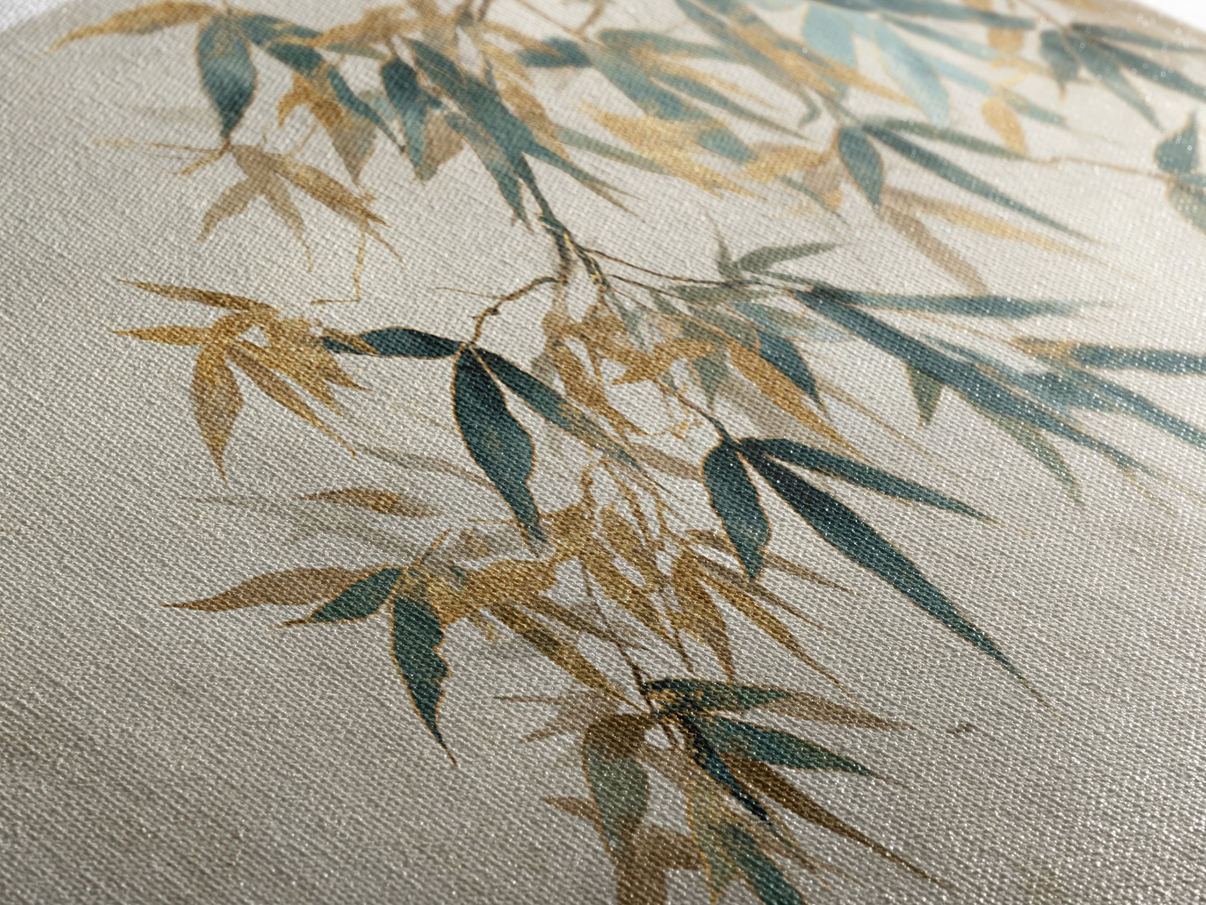 Minimal Bamboo Leaves Framed Canvas Print, Zen Art, Extra Large Wall Art, Living Room Decor, Fine Art, Zen, Boho Decor, ZEN-2x1-85
