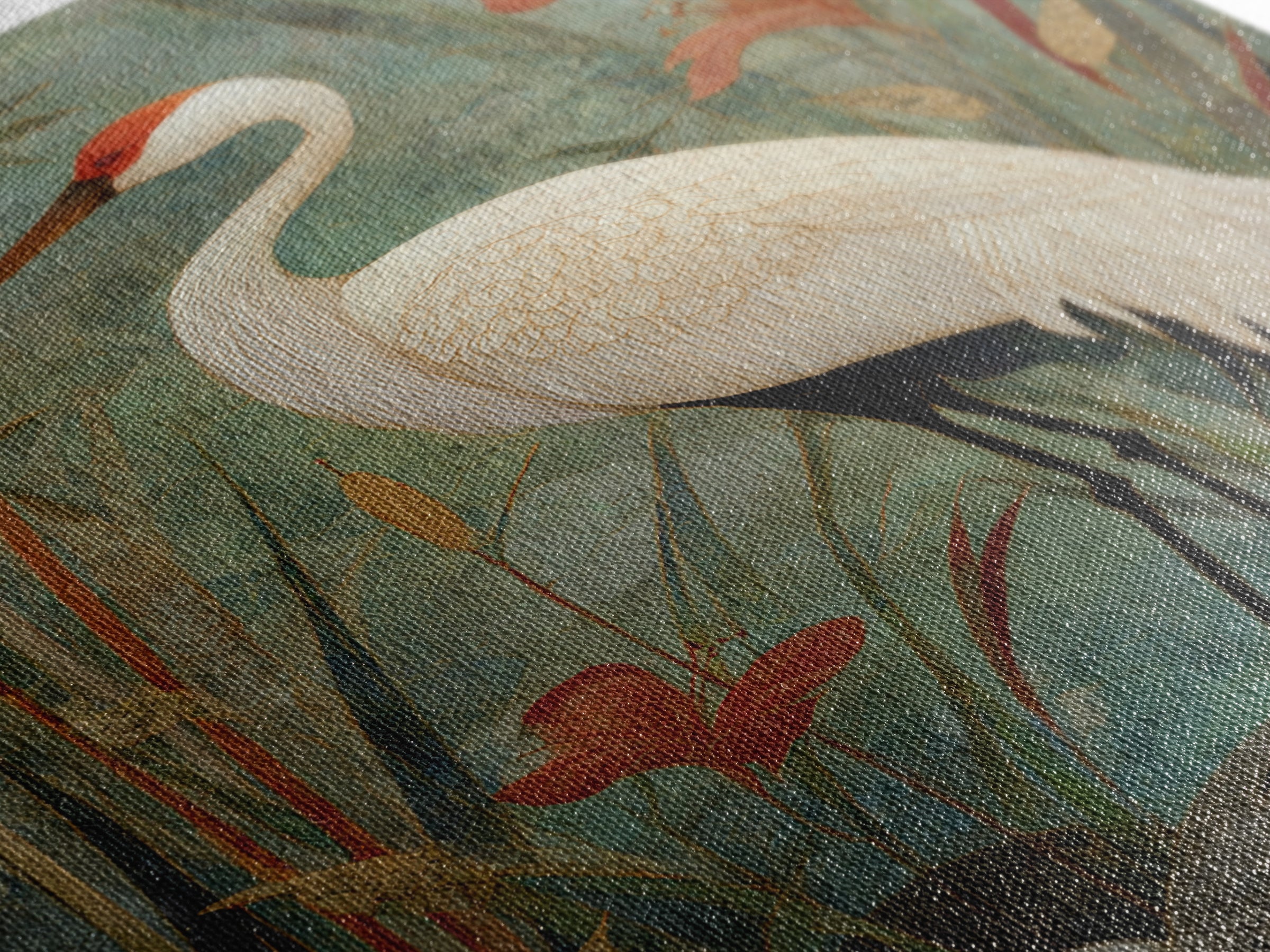 White Crane Standing Canvas Print, Zen Art, Abstract Art, Living Room Decor, Zen, Wabi Sabi Wall Art, Extra Large Wall Art, ZEN-2x3-15