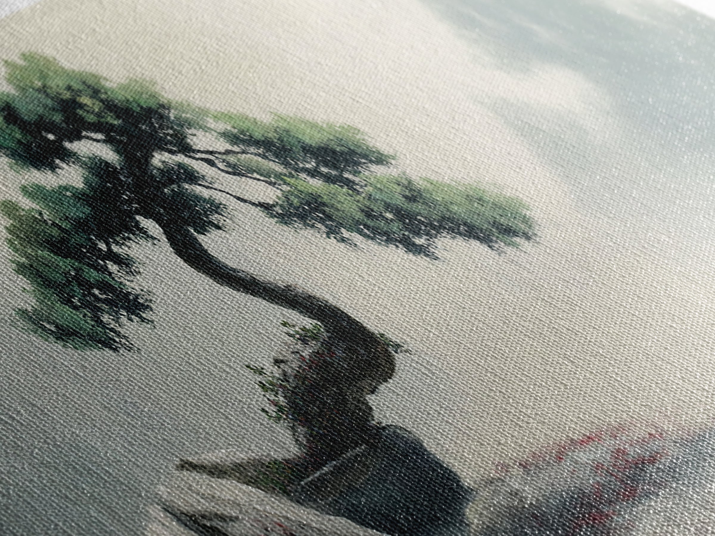 Bonsai Tree in Simple Ceramic Pot Canvas Print, Zen Art, Living Room Decor, Abstract Art, Zen, Abstract Painting, ZEN-3x1-100