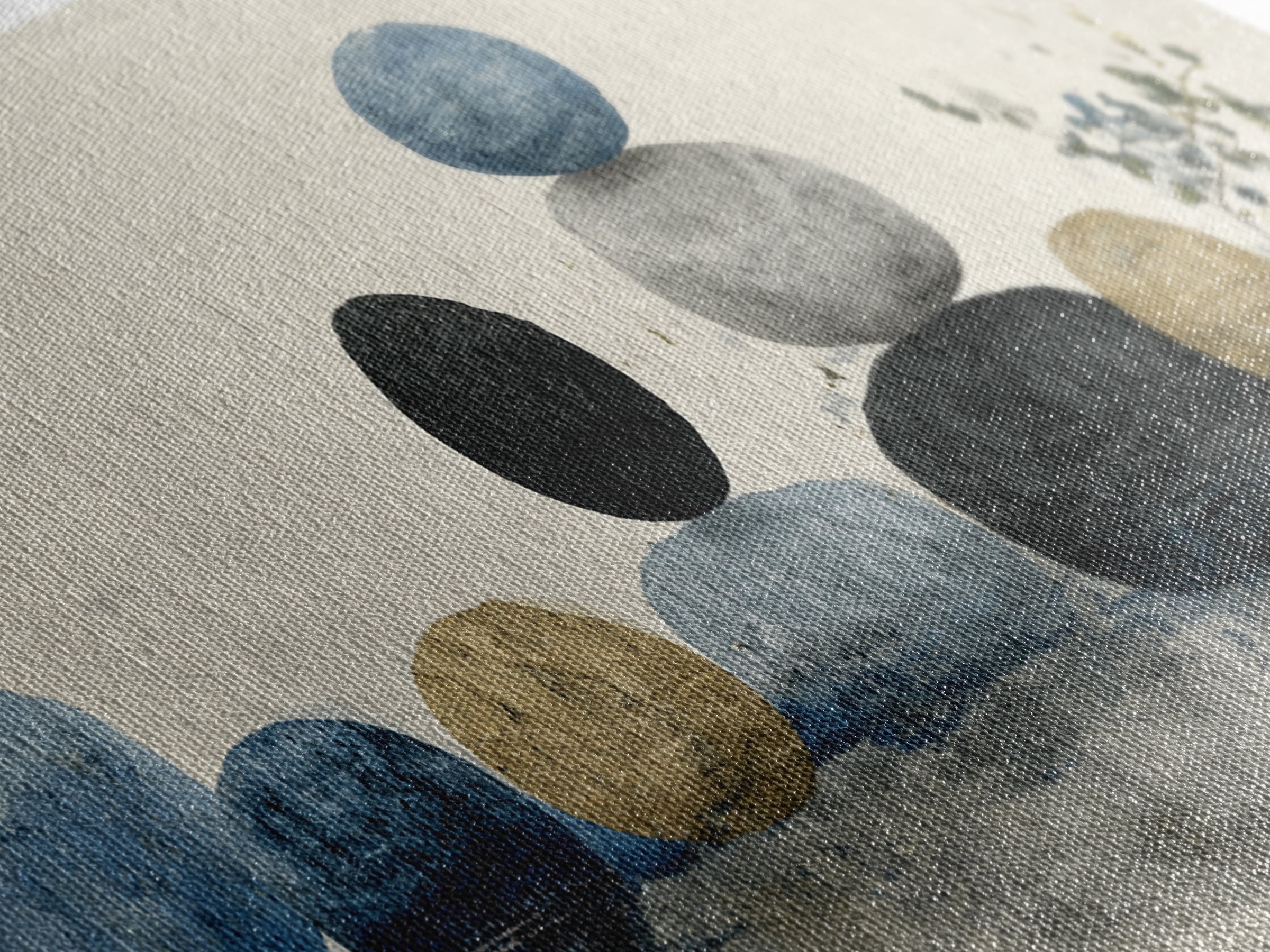 Smooth Pebbles Arranged Framed Canvas Print, Zen Art, Printable Art, Living Room Decor, Fine Art, Zen, Nature Prints, ZEN-3x1-51
