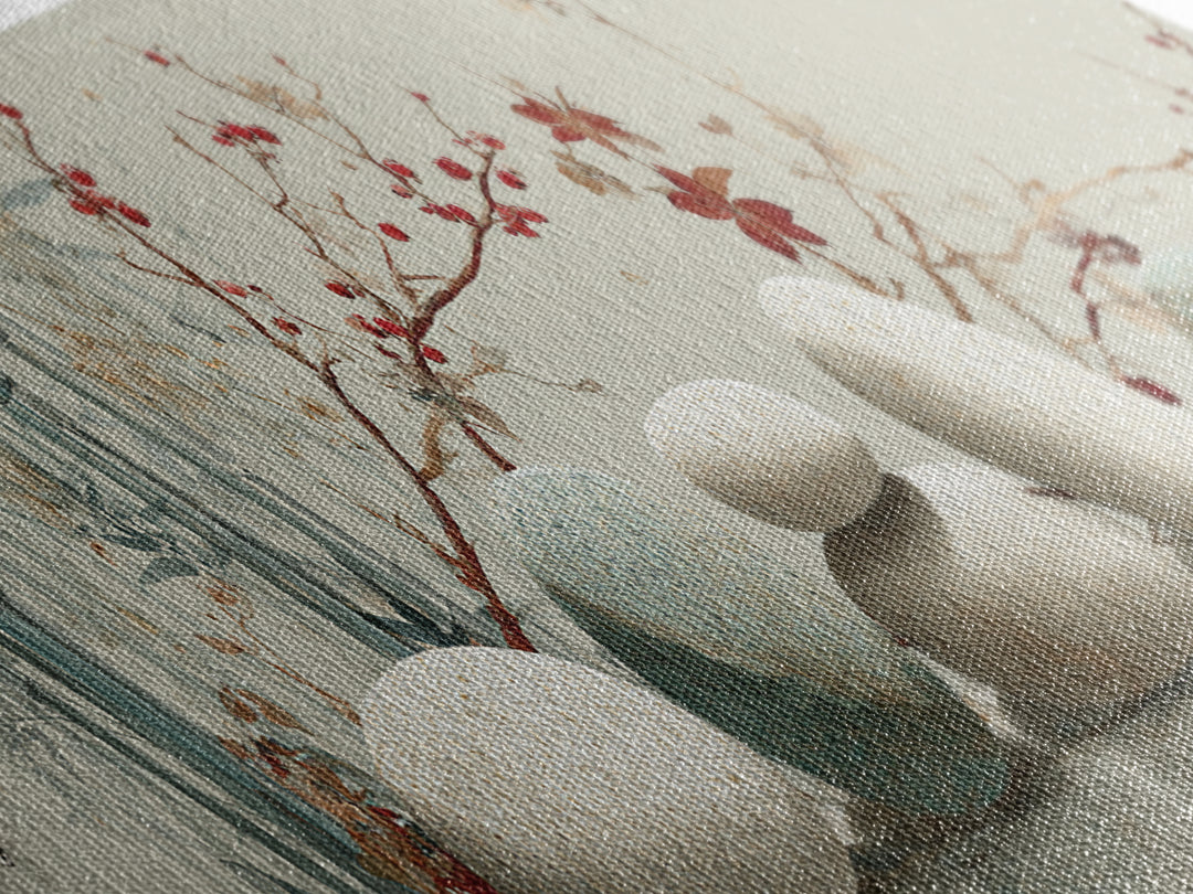 Smooth Pebbles Arranged Canvas Print, Zen Art, Japanese Art, Living Room Decor, Fine Art, Zen, Contemporary Art, Gallery Decor, ZEN-3x1-75