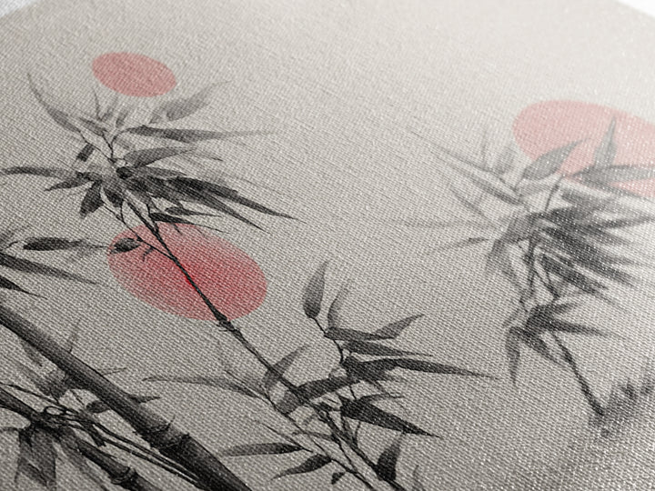 Bamboo Stalks in Sparse Ink Wash Framed Canvas Print, Zen Art, Wabi Sabi Wall Art, Living Room Decor, Zen, Statement Artwork, ZEN-3x2-6