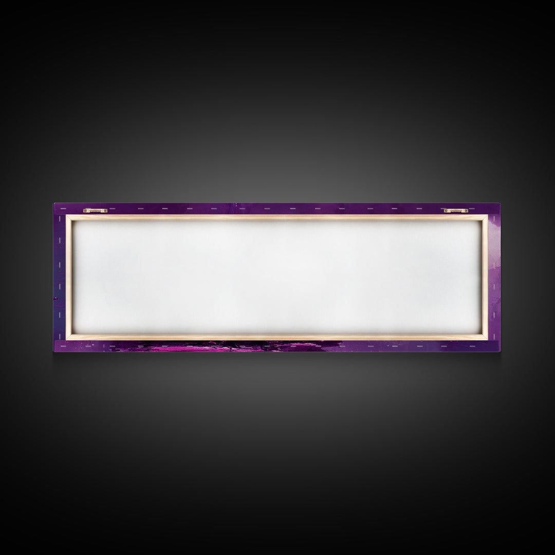 Panoramic Fantasy Underwater City, Purple Art, Extra Large Wall Art, Framed Panoramic Canvas Print, Framed Wall Decor