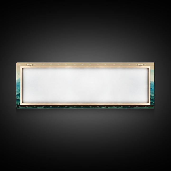 Emerald Green Rolling Hills and Mountains, Landscape Art, Ready To Hang Canvas Print, Framed Wall Art