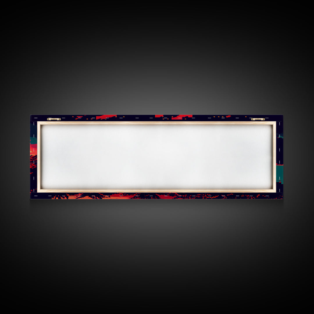 Pixel Art, Framed Canvas Print, Beautiful Red Landscape Art, Pixel Art Print, Art Landscape, Landscape Artist, Landscapes Art