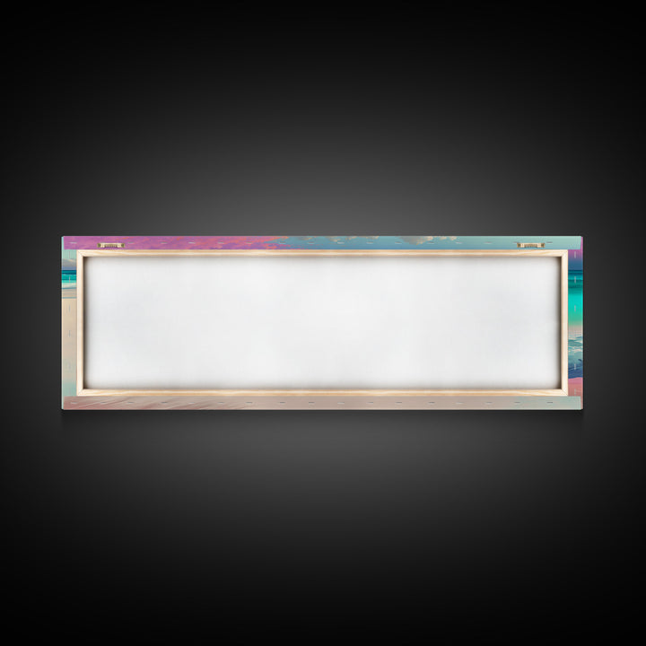 Panoramic Beach Sunset Framed Canvas Print - Perfect for Living Room, Bedroom, or Office Decor | Framed Wall Art, Blue Ocean and Sunset