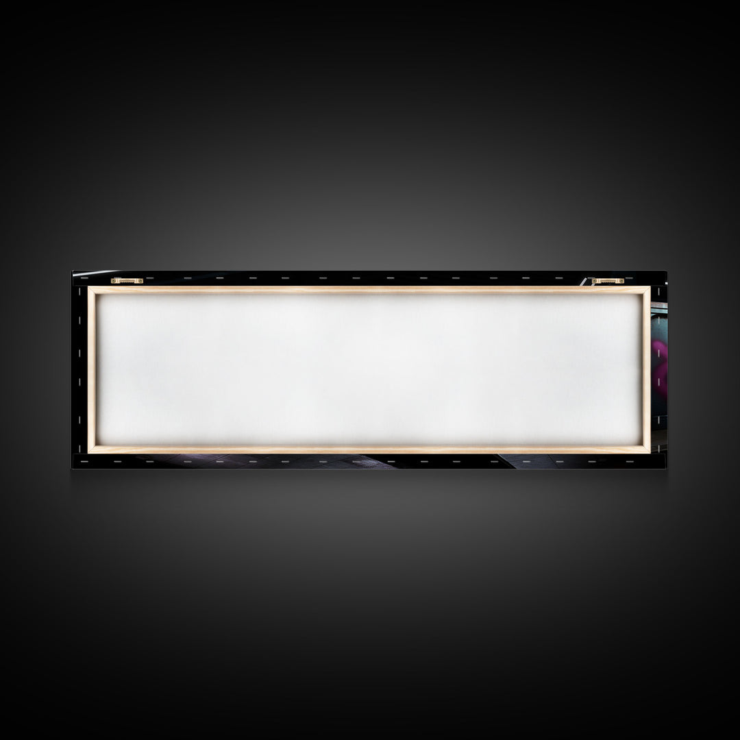 Urban Art, Graffiti On Subway Train, Pink And Teal Graffiti Art Canvas, Wall Decor Framed Canvas Print, Panoramic, Wall Art, Canvas Print