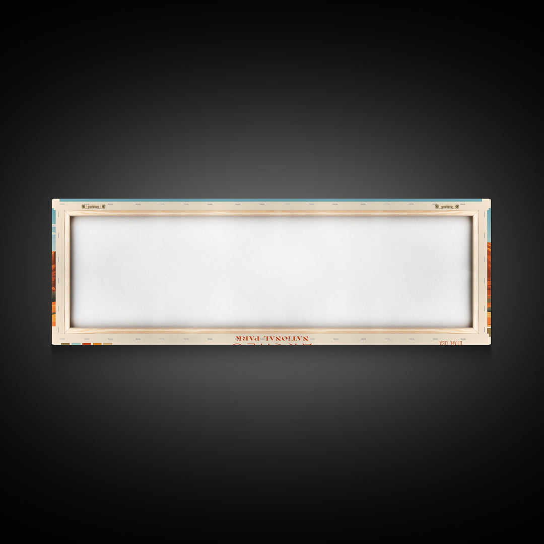 Arches National Park, Panoramic Utah Travel Art, National Park Print, Minimalist Travel Art, Midcentury Modern Style Landscape