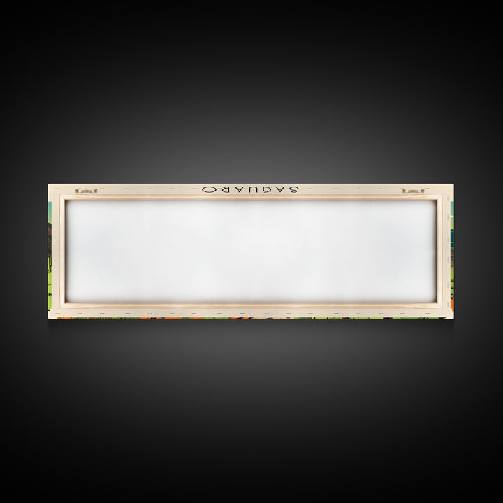 Saguaro  National Park Panoramic Arizona Travel Art, National Park Print, Minimalist Travel Art, Subdued Watercolor Painting Panoramic