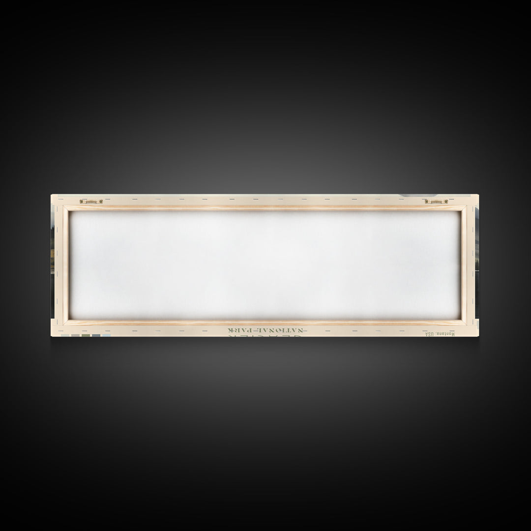 Glacier National Park Panoramic Montana Travel Art, National Park Print, Minimalist Travel Art, Subdued Watercolor Painting Panoramic