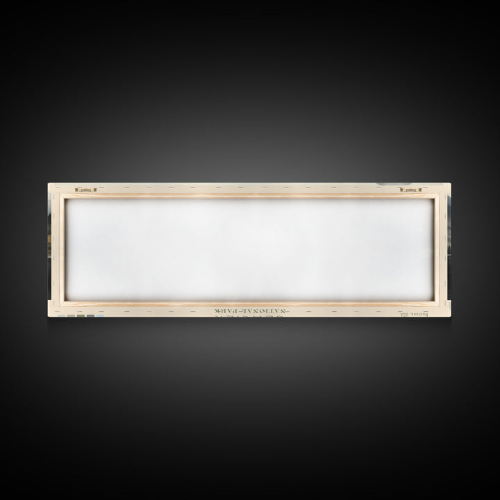 Glacier National Park Panoramic Montana Travel Art, National Park Print, Minimalist Travel Art, Subdued Watercolor Painting Panoramic