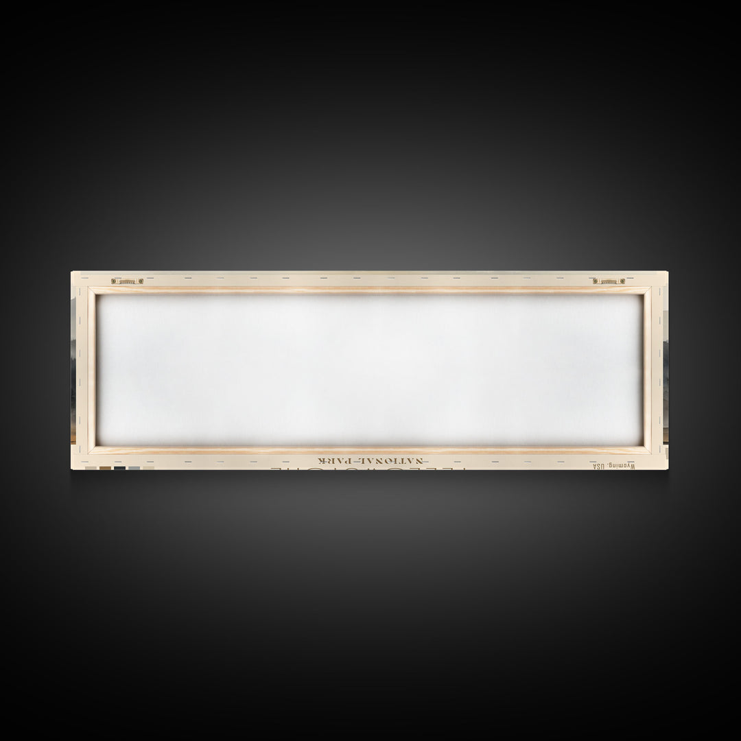 Yellowstone National Park Panoramic Wyoming Travel Art, National Park Print, Minimalist Travel Art, Subdued Watercolor Painting Panoramic