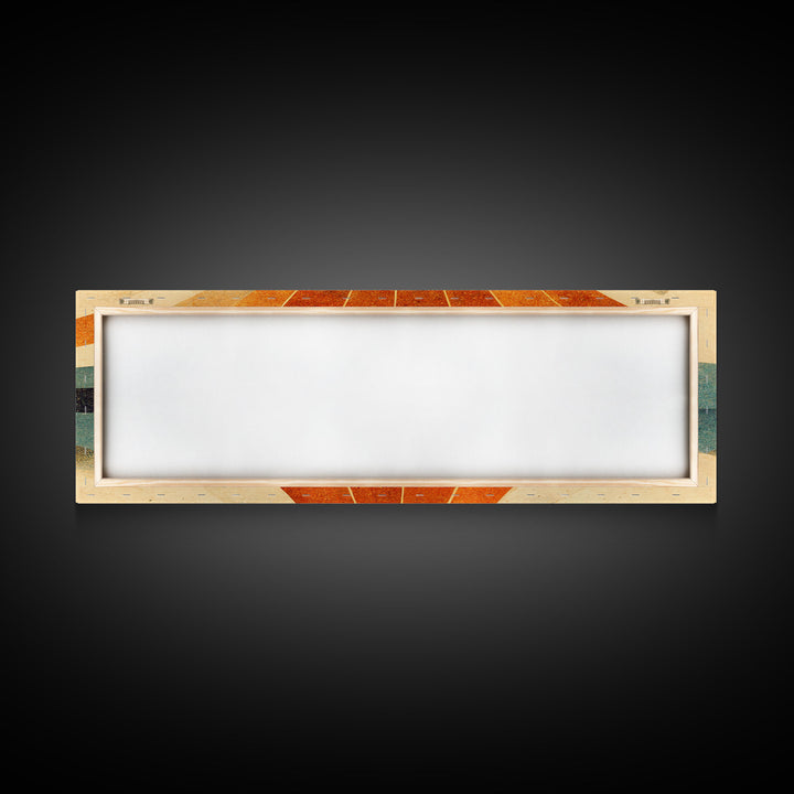 Sunset Art Deco Sunburst Wall Art, Ready To Hang Canvas Print, Panoramic Art, Art Deco Wall Decor, Above Bed, Above Couch, Above Sofa