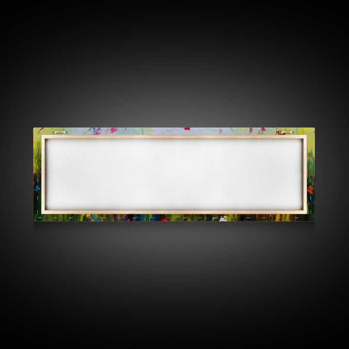Panoramic Wildflowers Canvas Print, Beautiful Ultra-Wide Wall Art, Original Flower Painting, Floral Art, Botantical Wall Art, Oil Painting
