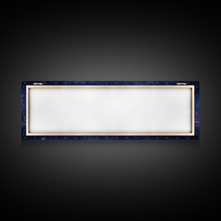 Cyberpunk Hong Kong City Skyline, Framed Canvas Print, Cyberpunk Style Wall Art, Synthwave Decor, Videogame Concept Art