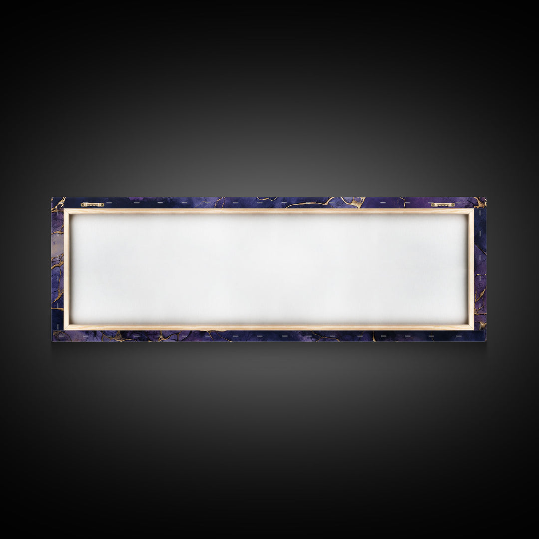 Purple and Gold Marble Canvas Wall Art, Abstract Canvas Art, Panoramic Art, Large Wall Art, Marble Wall Decor, Large Canvas Modern Art