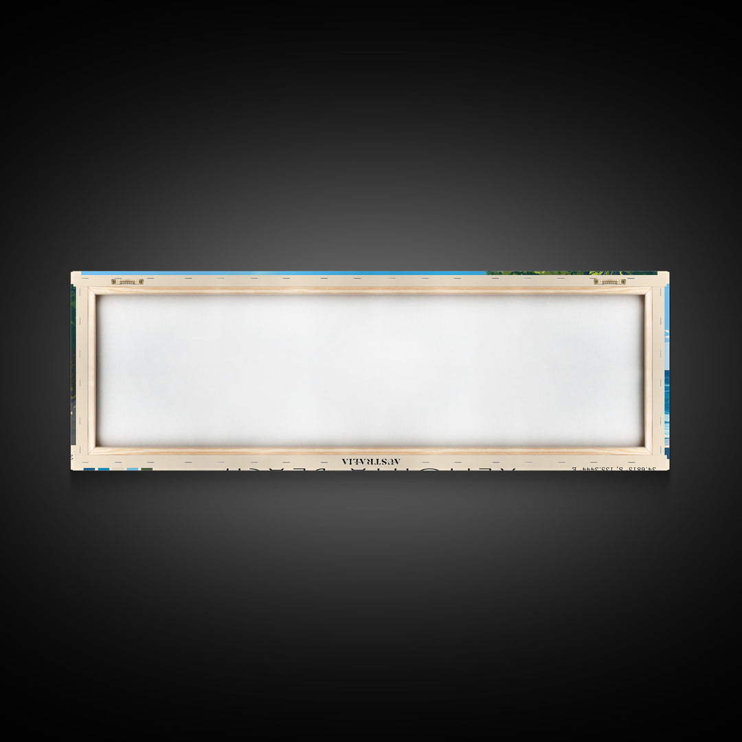 Almonta Beach, Australia Panoramic Beach Print, Vacation Gift, Australia Wall Art, Framed Canvas Print, Framed Beach Painting