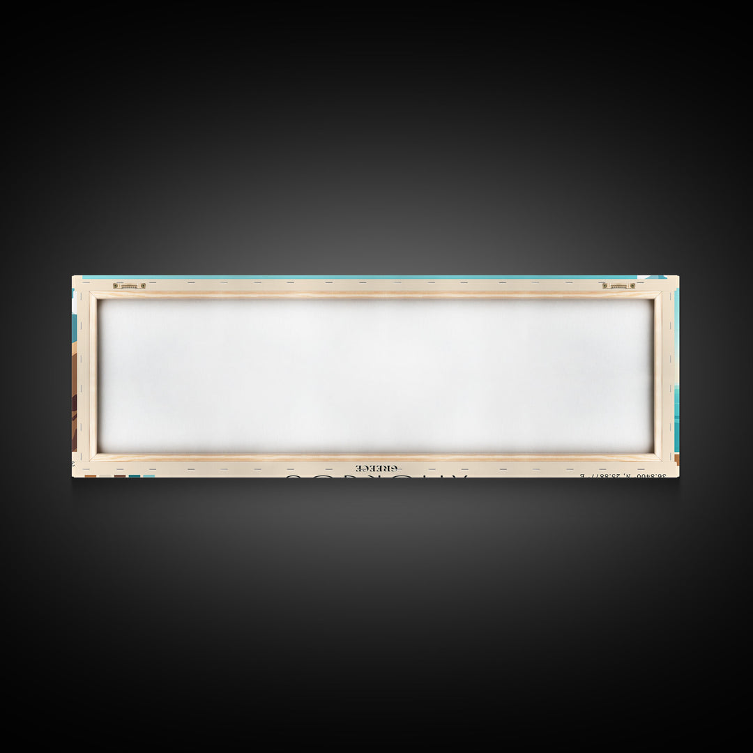 Amorgos, Greece Panoramic Print, Vacation Gift, Greece Wall Art, Beach Painting, Beach Decor, Large Wall Art, Wood Frame Art
