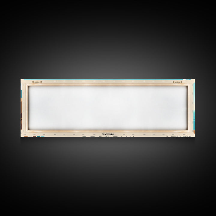 Amorgos, Greece Panoramic Print, Vacation Gift, Greece Wall Art, Beach Painting, Beach Decor, Large Wall Art, Wood Frame Art