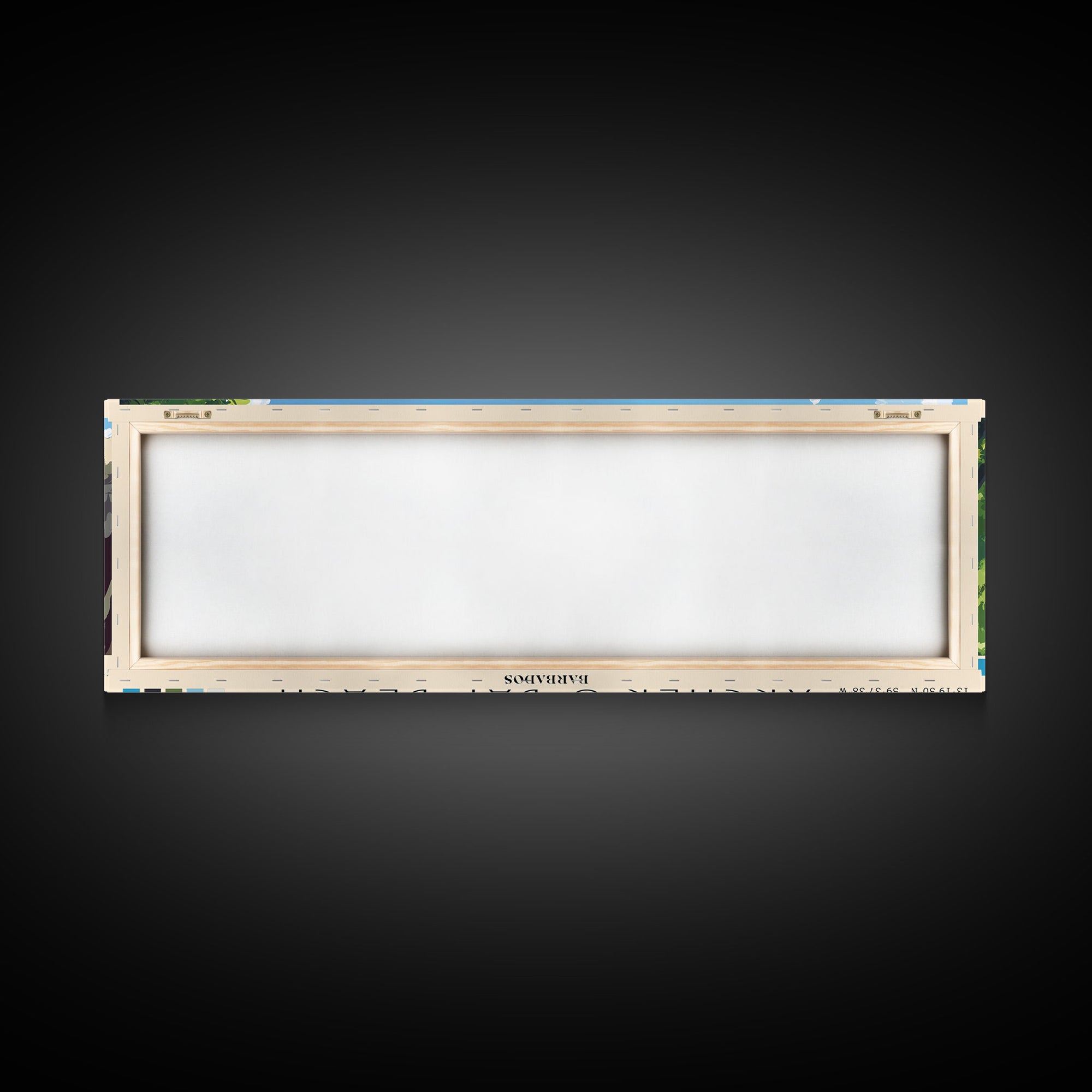 Archer’s Bay Beach, Barbados Panoramic Beach Print, Vacation Gift, Barbados Wall Art, Framed Canvas Print, Framed Beach Painting