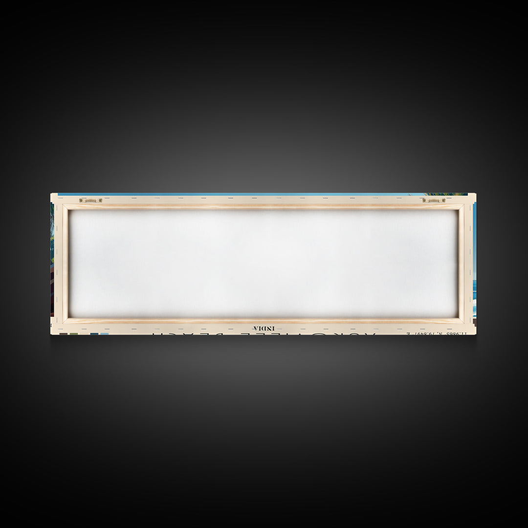 Auroville Beach, India Panoramic Print, Vacation Gift, India Wall Art, Beach Painting, Beach Decor, Large Wall Art, Wood Frame Art