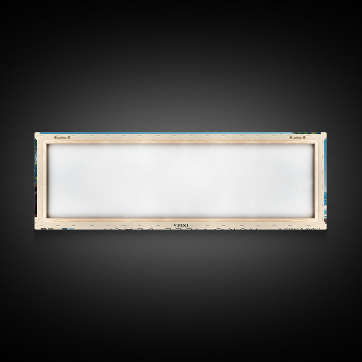 Auroville Beach, India Panoramic Print, Vacation Gift, India Wall Art, Beach Painting, Beach Decor, Large Wall Art, Wood Frame Art